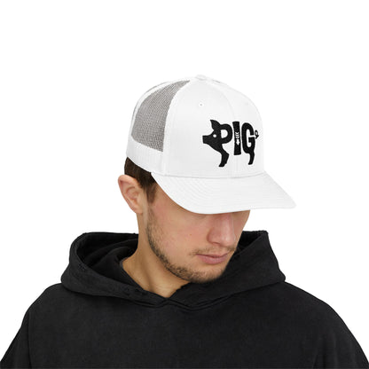 PIG Snapback Trucker Cap - Onyx Silhouette Design