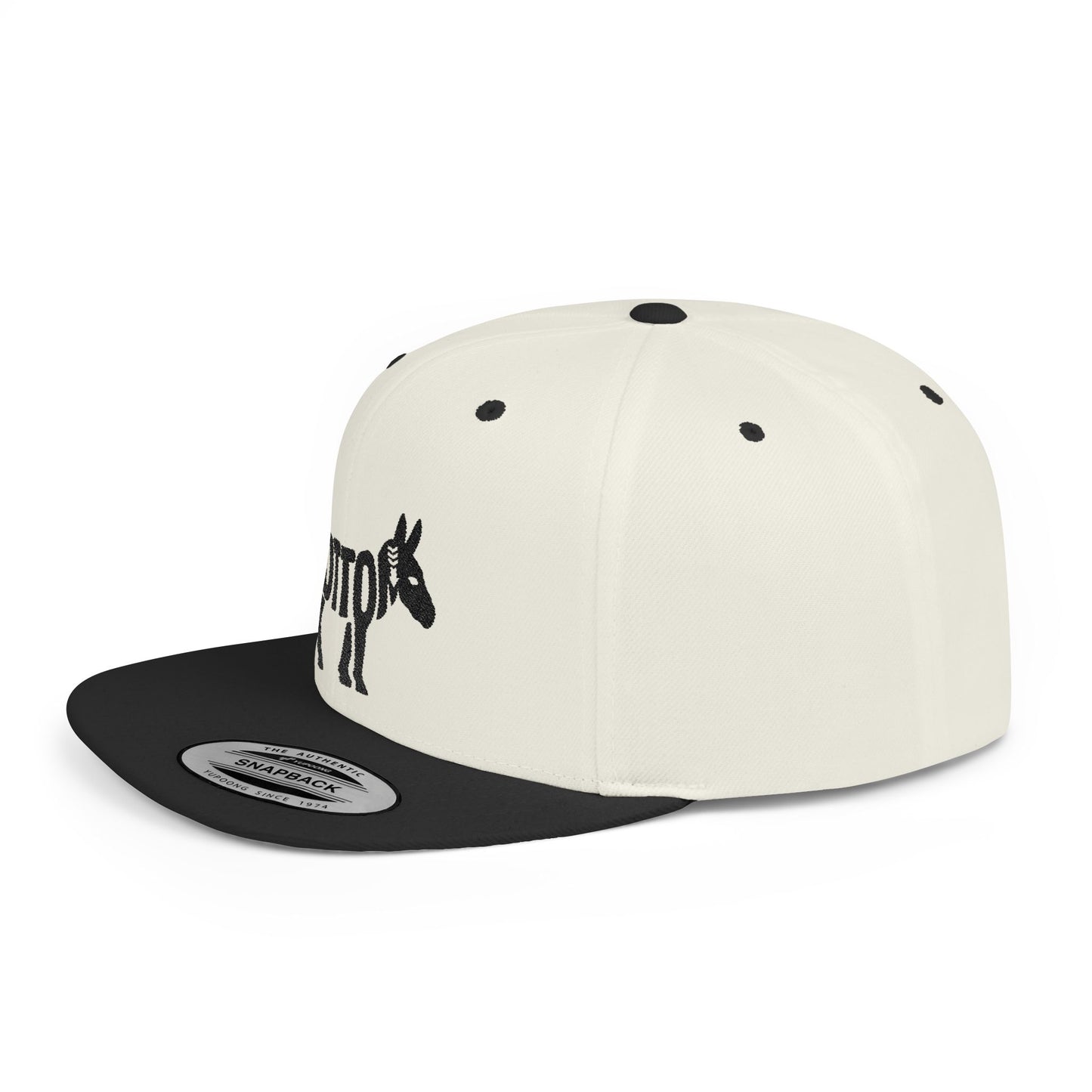 BOTTOM ASS Flat Bill Snapback — Onyx Logo