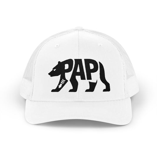 PAPI BEAR Snapback Trucker Cap - Onyx Silhouette Design