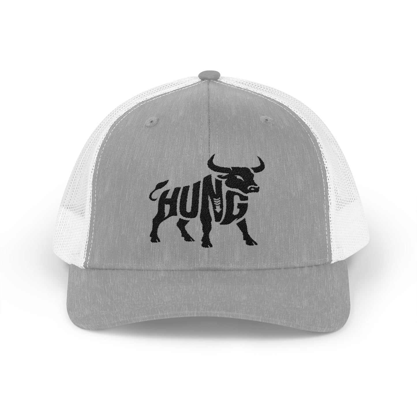 HUNG BULL Snapback Trucker Cap - Onyx Silhouette Design