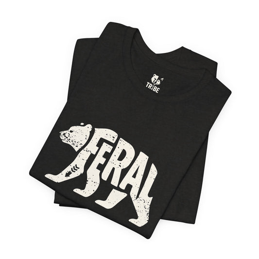FERAL BEAR Jersey Tee - Bone Silhouette Design