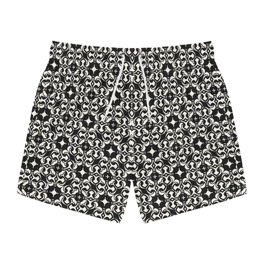 PORTUGAY Imprinted 5-6" Inseam Swim Trunks - Onyx