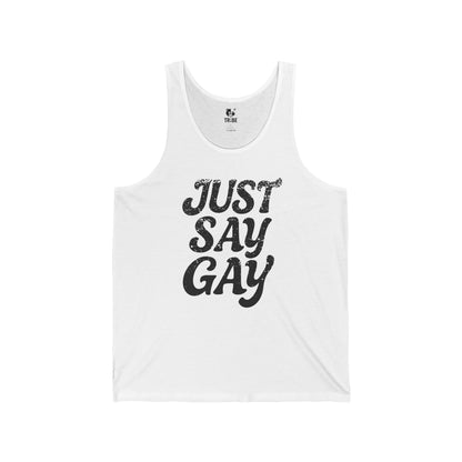 JUST SAY GAY Jersey Tank - Onyx Design