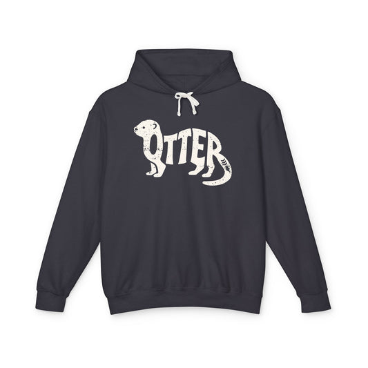 OTTER Lightweight Hoodie - Bone Silhouette Design