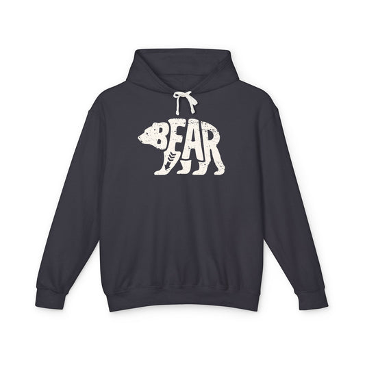 BEAR Lightweight Hoodie - Bone Silhouette Design