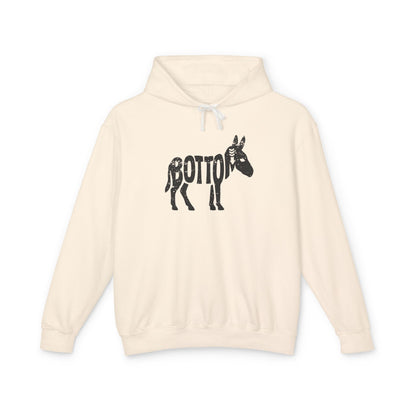 BOTTOM ASS Lightweight Hoodie - Onyx Silhouette Design