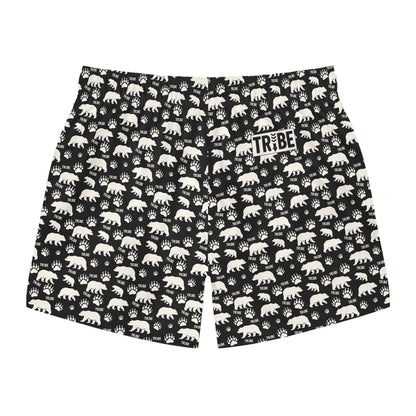 BEAR TRIBE Imprinted 5-6" Inseam Swim Trunks - Onyx
