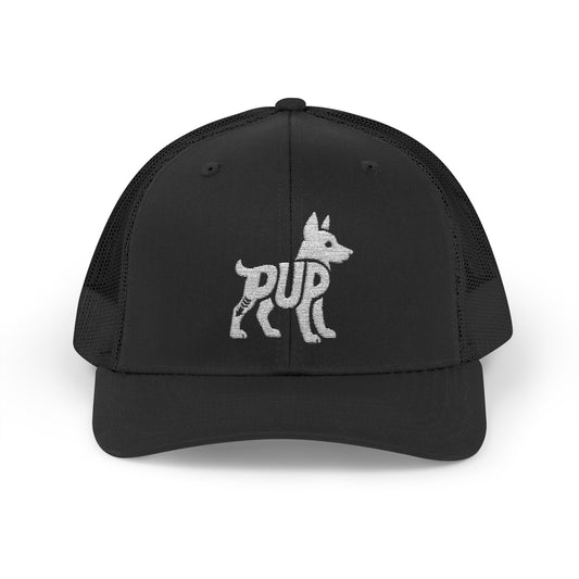PUP Snapback Trucker Cap - Bone Silhouette Design