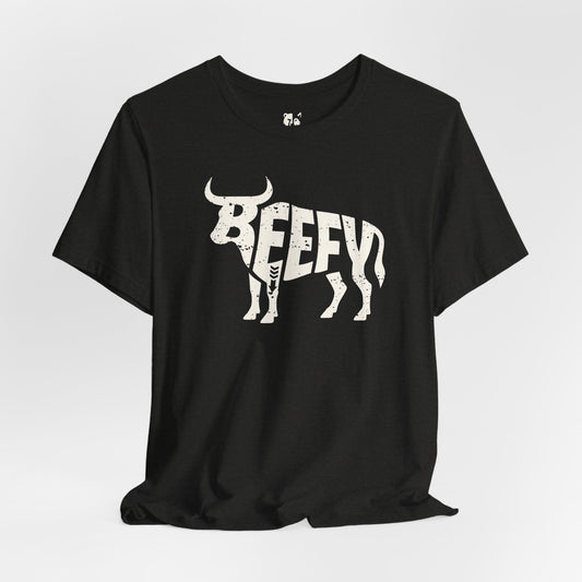BEEFY BULL Jersey Tee - Bone Silhouette Design