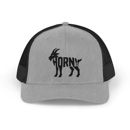 HORNY GOAT Snapback Trucker Cap - Onyx Silhouette Design