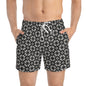 TIC-TAC-HOE Imprinted 5-6" Inseam Swim Trunks - Onyx