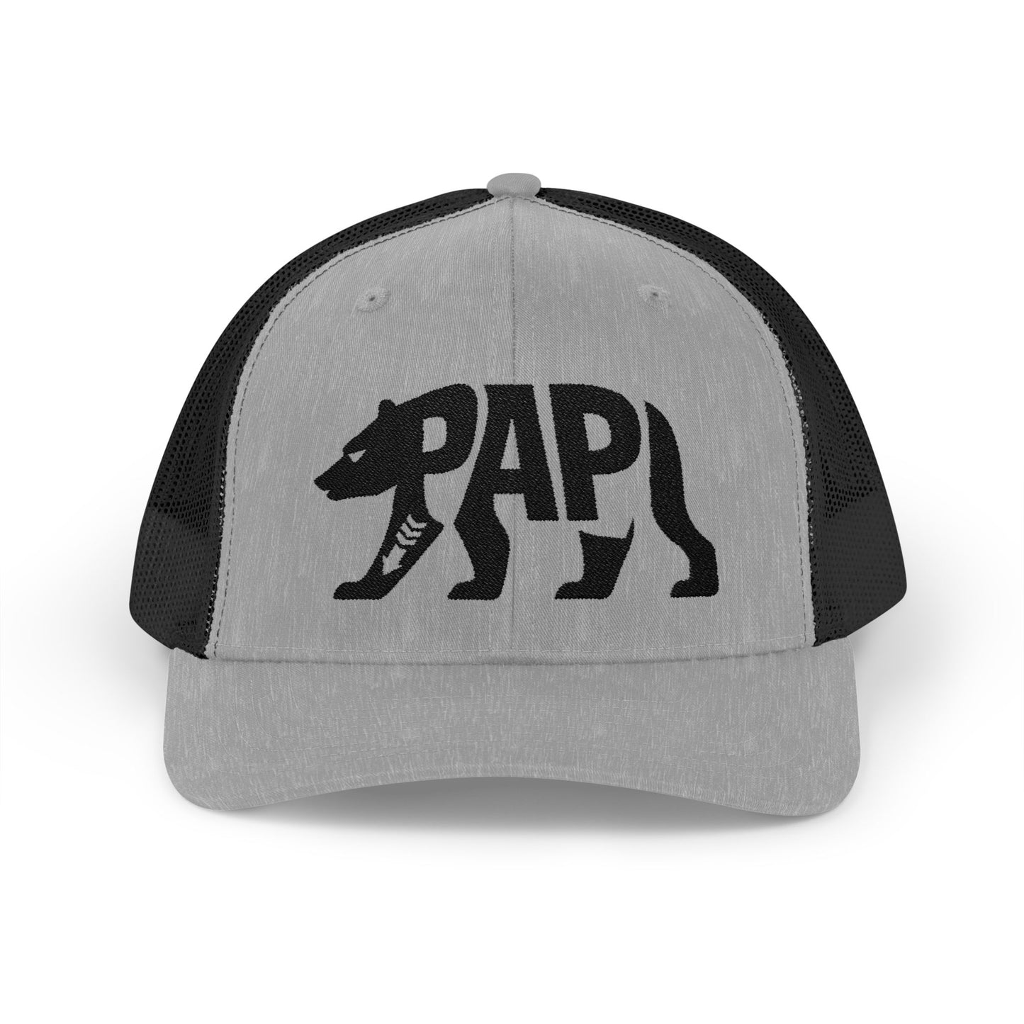PAPI BEAR Snapback Trucker Cap - Onyx Silhouette Design