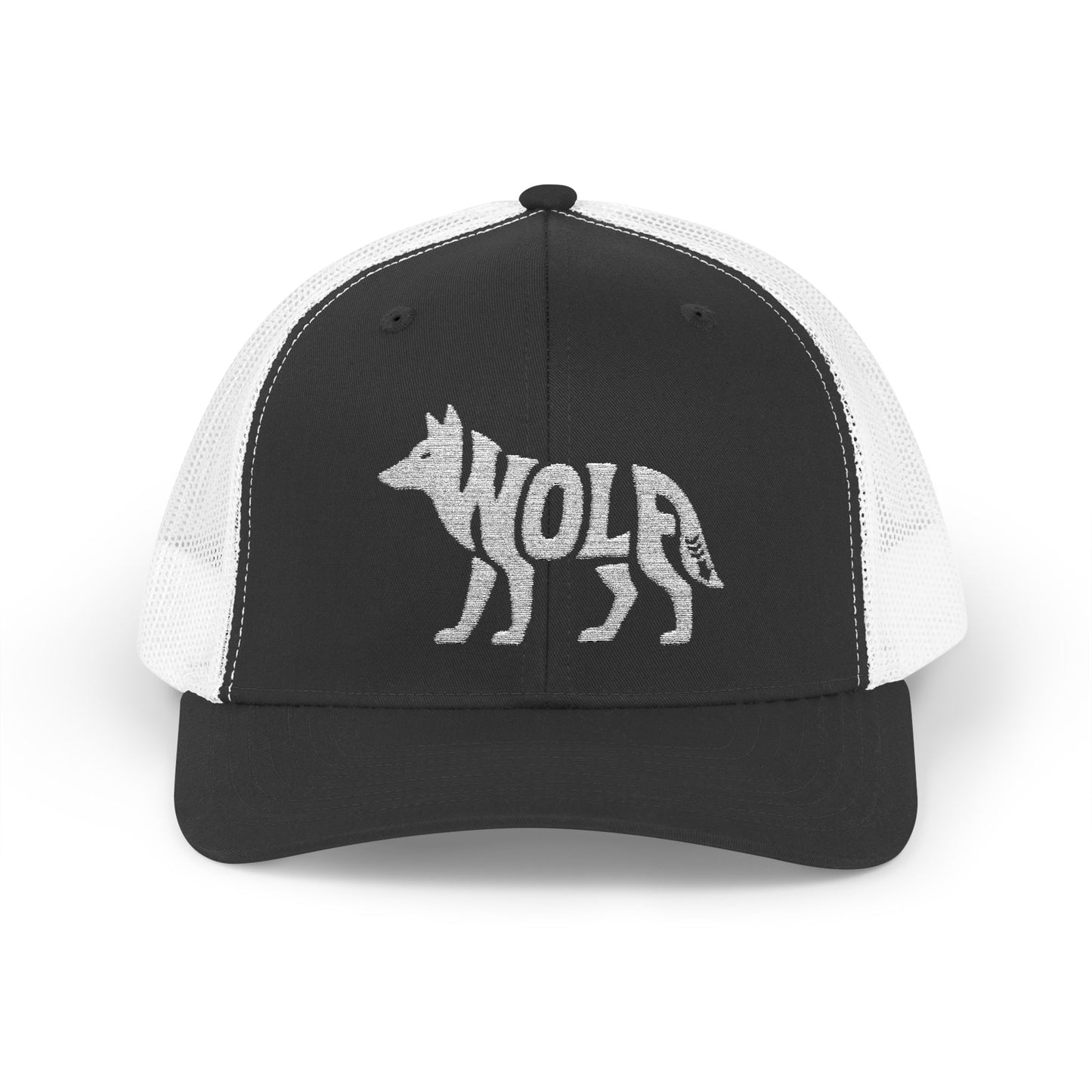 WOLF Snapback Trucker Cap - Bone Silhouette Design