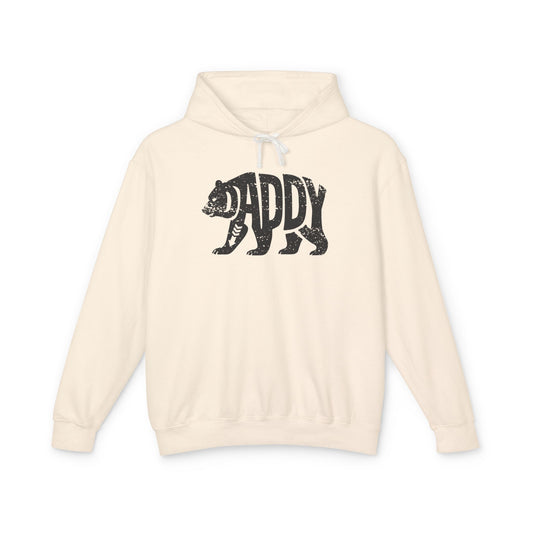 DADDY BEAR Lightweight Hoodie - Onyx Silhouette Design