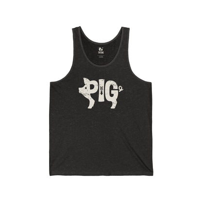 PIG Jersey Tank - Bone Silhouette Design