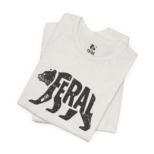 FERAL BEAR Jersey Tee - Onyx Silhouette Design