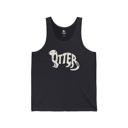 OTTER Jersey Tank - Bone Silhouette Design