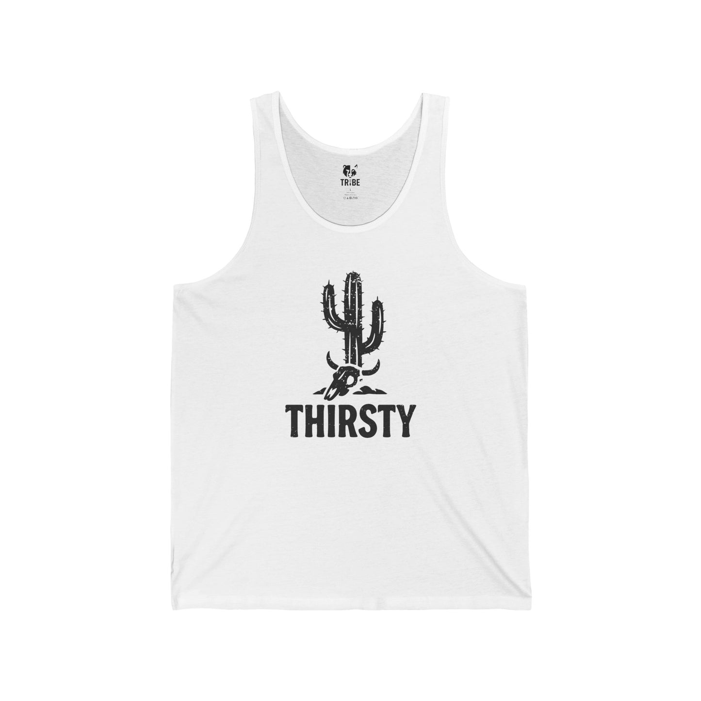 THIRSTY Jersey Tank - Onyx Silhouette Design