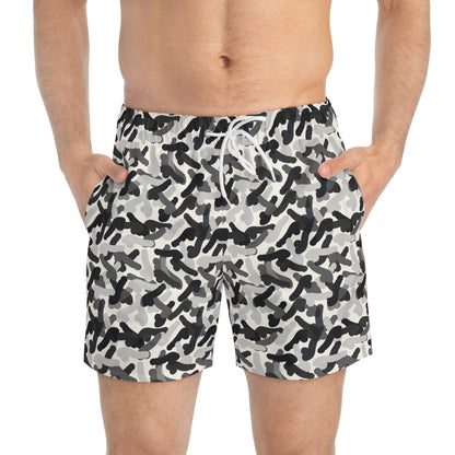 CAMOPHALLUS Imprinted 5-6" Inseam Swim Trunks - Bone