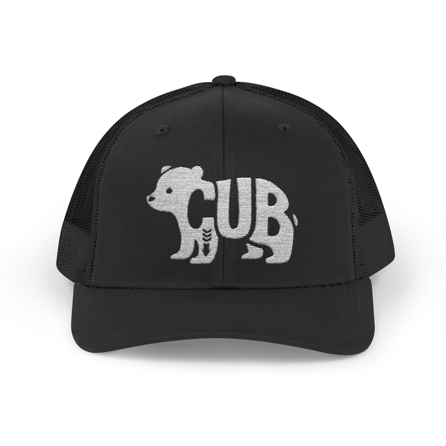 BEAR CUB Snapback Trucker Cap - Bone Silhouette Design