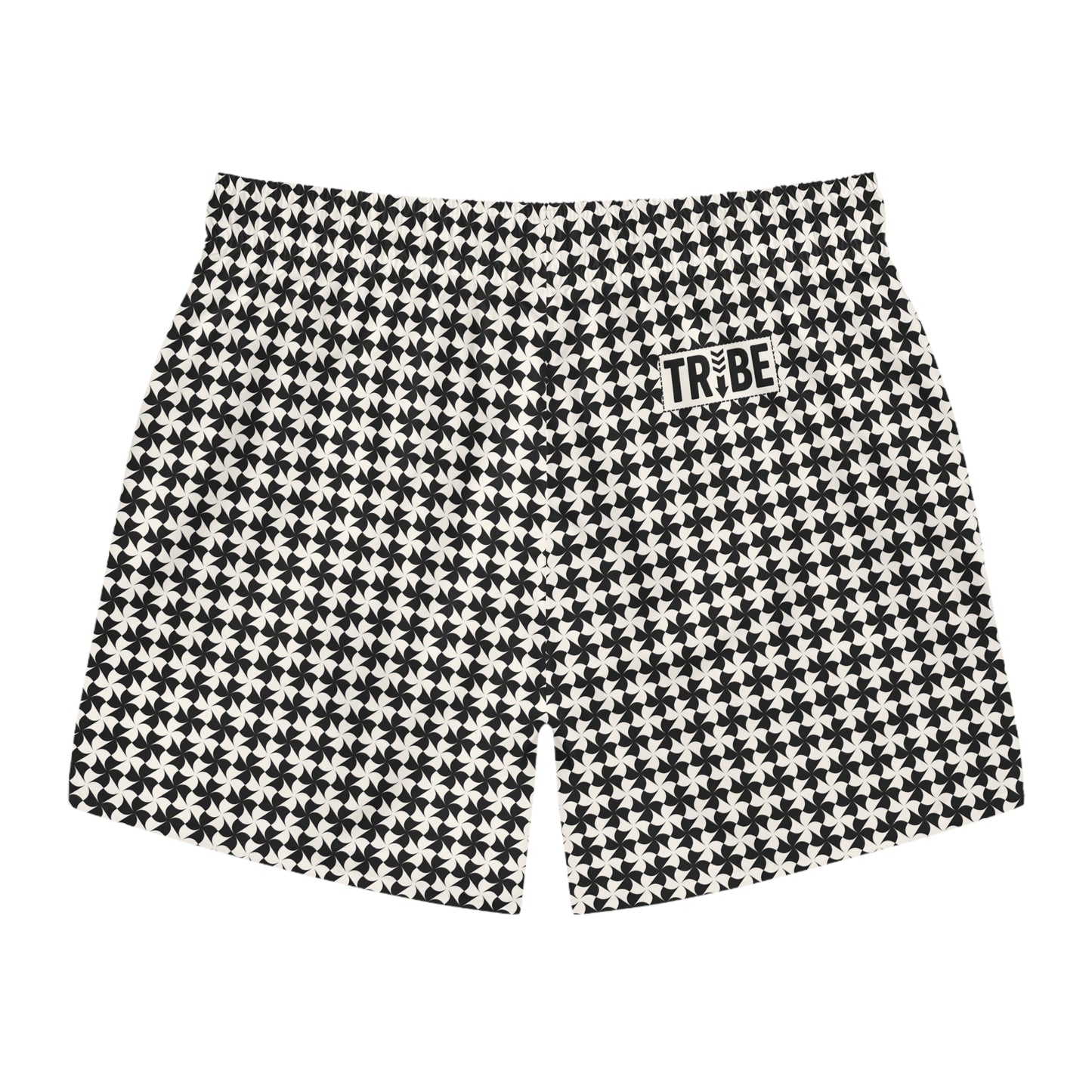 MOULIN Imprinted 5-6" Inseam Swim Trunks - Onyx & Bone