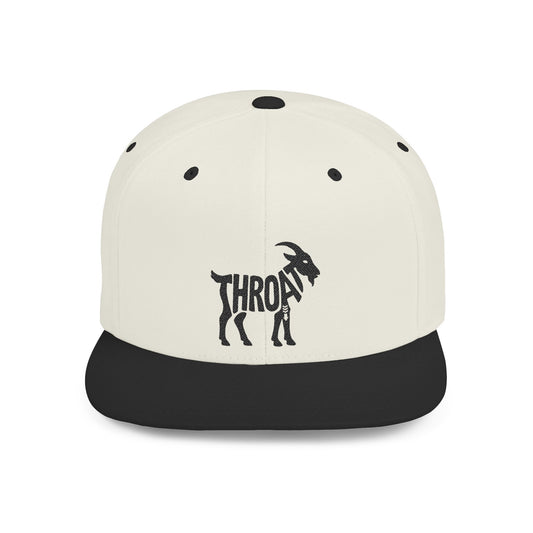 THROAT GOAT Flat Bill Snapback — Onyx Silhouette Design