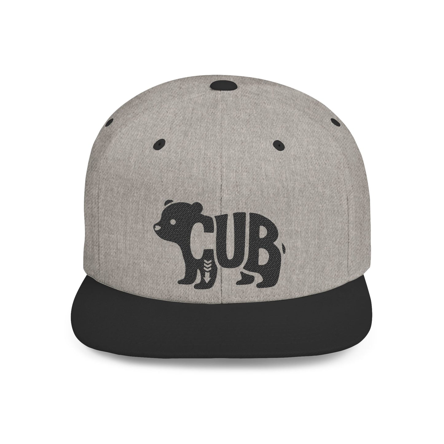 BEAR CUB Flat Bill Snapback — Onyx Silhouette Design