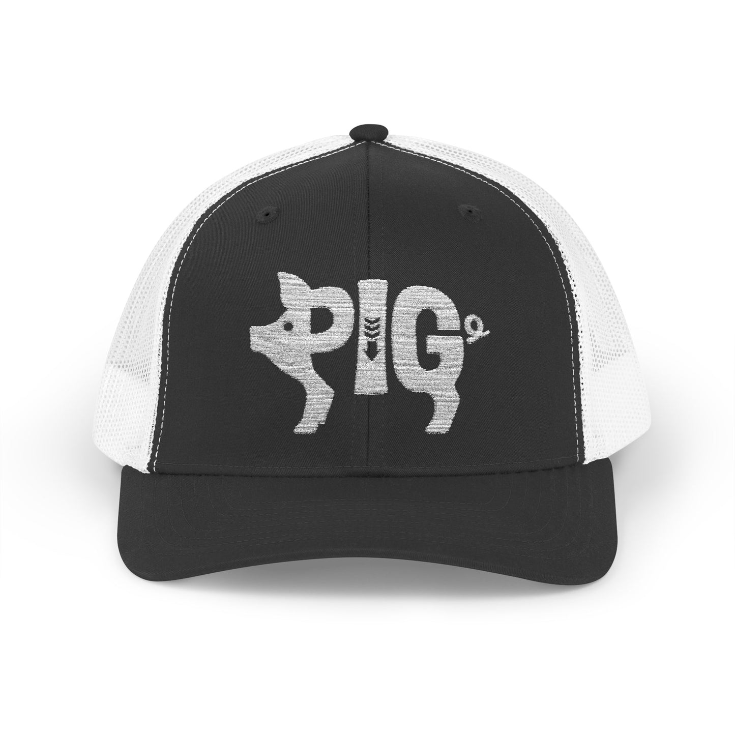 PIG Snapback Trucker Cap - Bone Silhouette Design