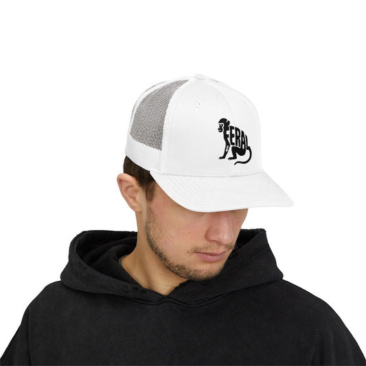 FERAL MONKEY Snapback Trucker Cap - Onyx Silhouette Design