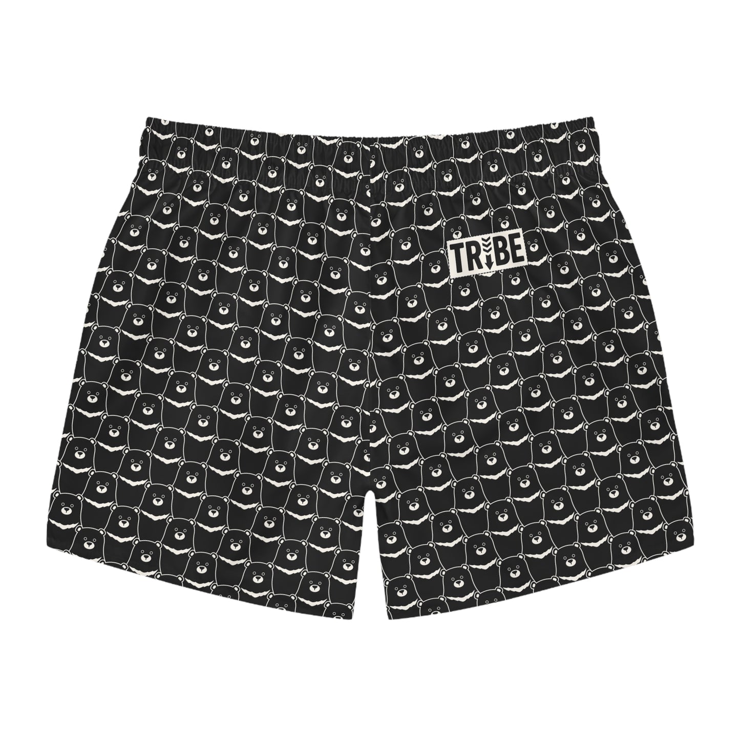 BEAR STARE Imprinted 5-6" Inseam Swim Trunks - Onyx