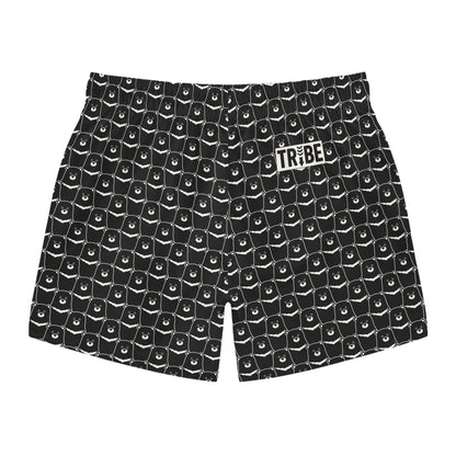 BEAR STARE Imprinted 5-6" Inseam Swim Trunks - Onyx