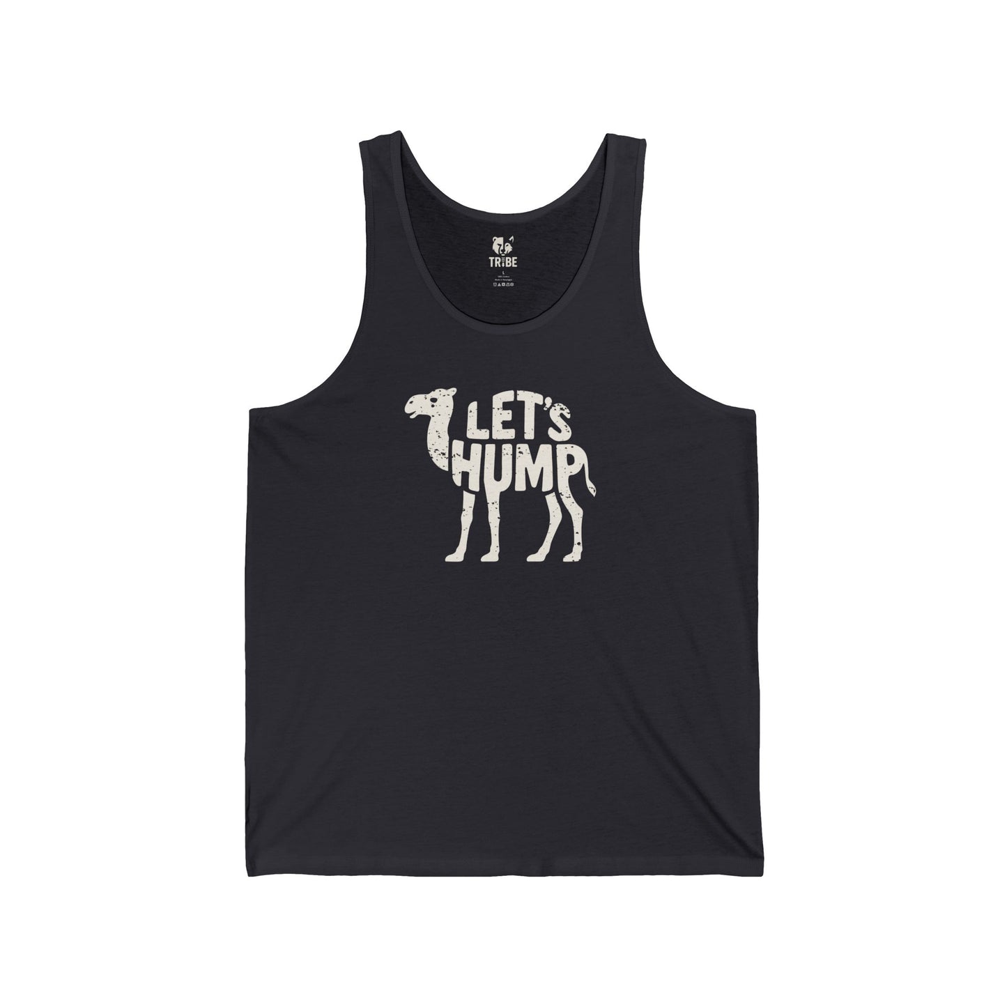 LET'S HUMP Jersey Tank - Bone Silhouette Design