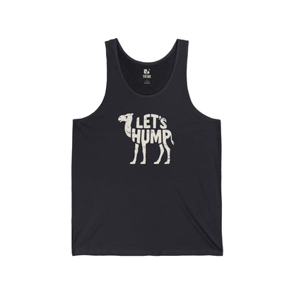LET'S HUMP Jersey Tank - Bone Silhouette Design