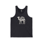 LET'S HUMP Jersey Tank - Bone Silhouette Design