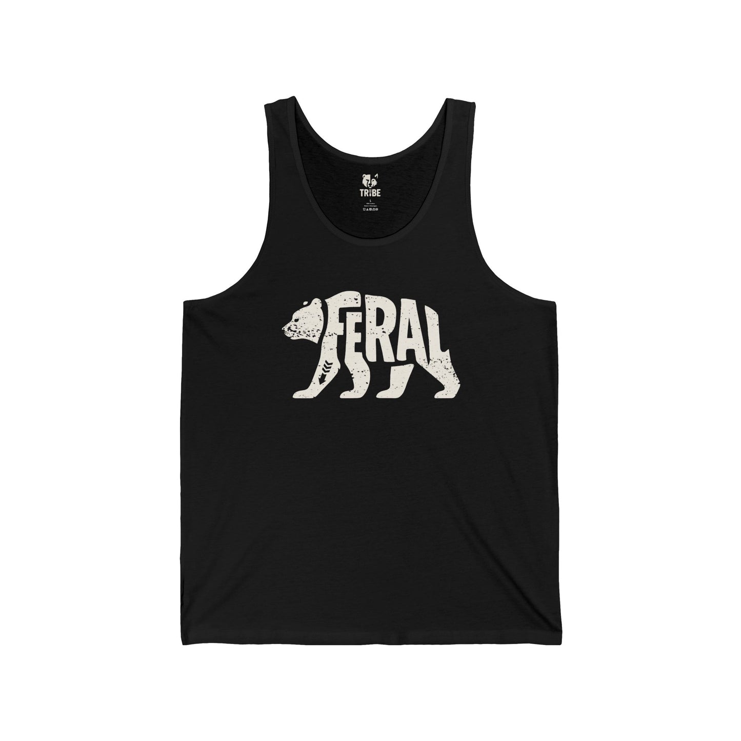 FERAL BEAR Jersey Tank - Bone Silhouette Design