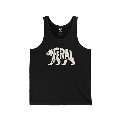 FERAL BEAR Jersey Tank - Bone Silhouette Design