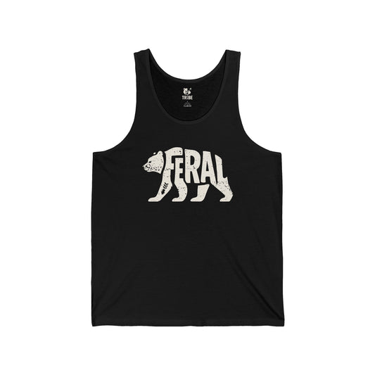 FERAL BEAR Jersey Tank - Bone Silhouette Design