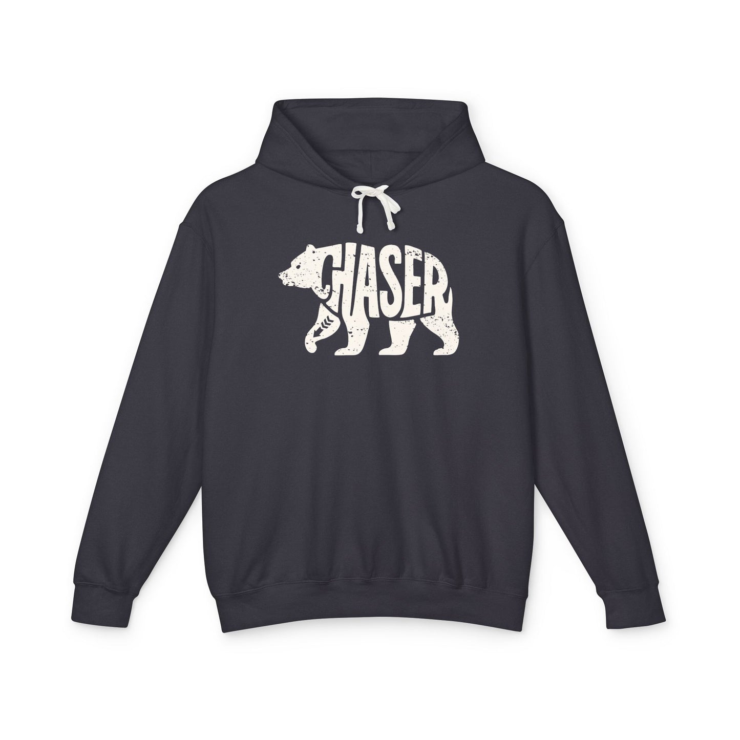 BEAR CHASER Lightweight Hoodie - Bone Silhouette Design