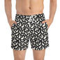 AUBERGINE Imprinted 5-6" Inseam Swim Trunks - Onyx
