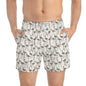 FLOCK TOGETHER Imprinted 5-6" Inseam Swim Trunks - Bone