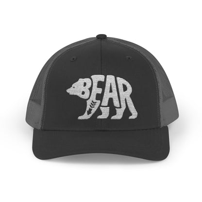 BEAR Snapback Trucker Cap - Bone Silhouette Design