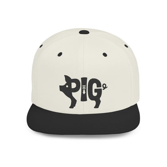 PIG Flat Bill Snapback — Onyx Silhouette Design