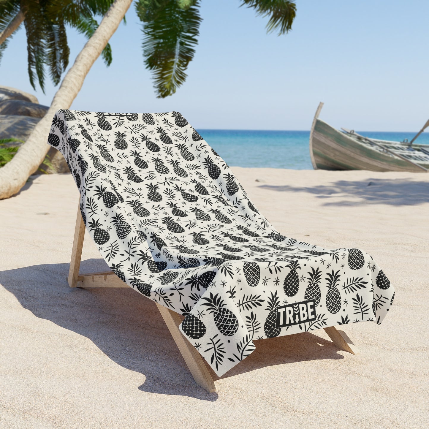 PINEAPPLE SPLASH Beach Towel - Bone