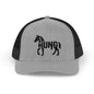 HORSE HUNG Snapback Trucker Cap - Onyx Silhouette Design