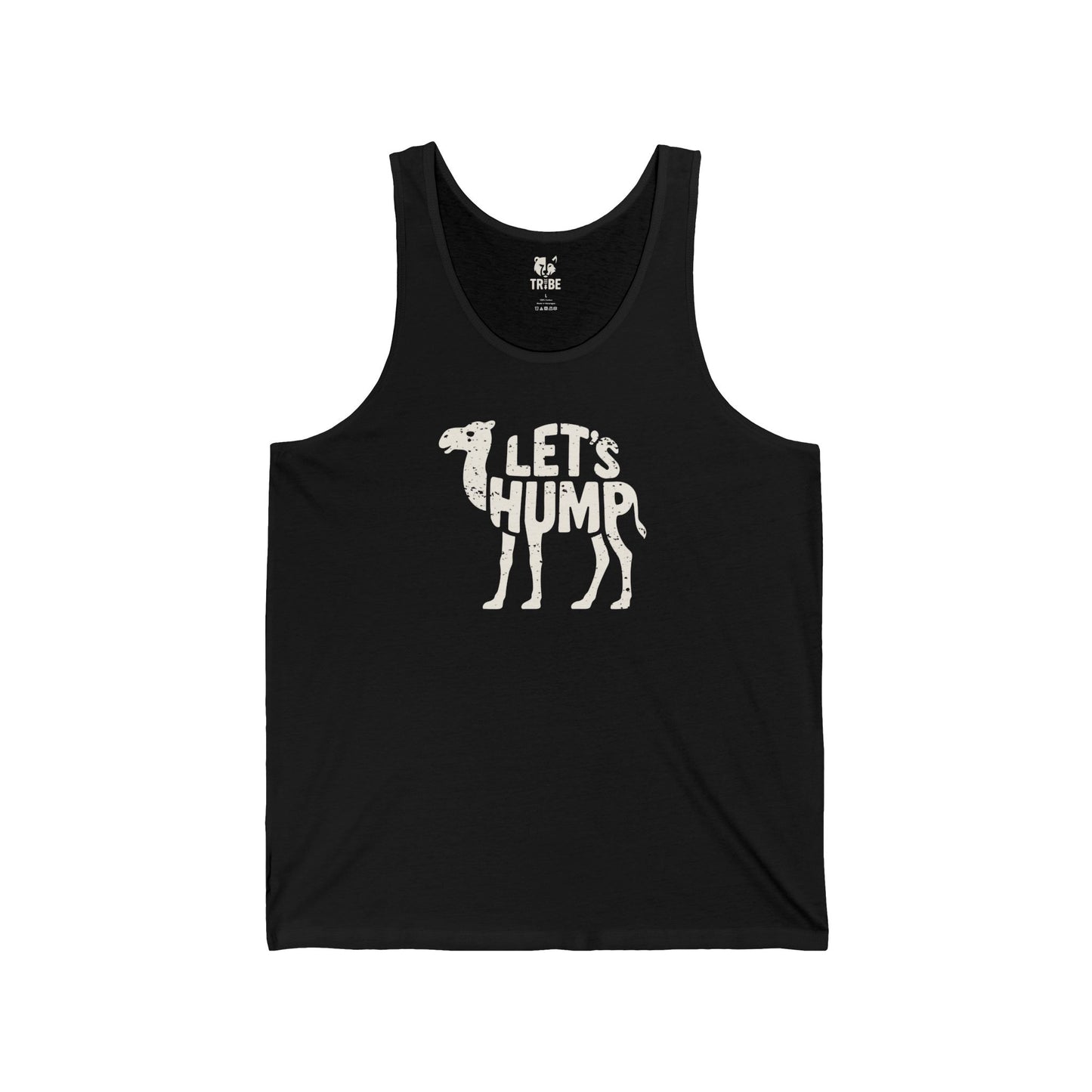 LET'S HUMP Jersey Tank - Bone Silhouette Design