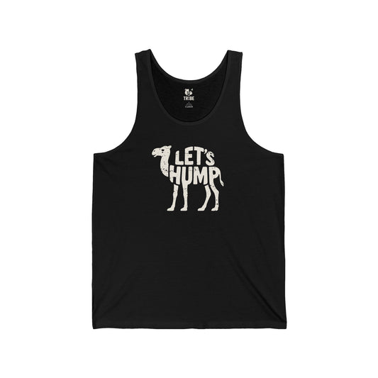 LET'S HUMP Jersey Tank - Bone Silhouette Design
