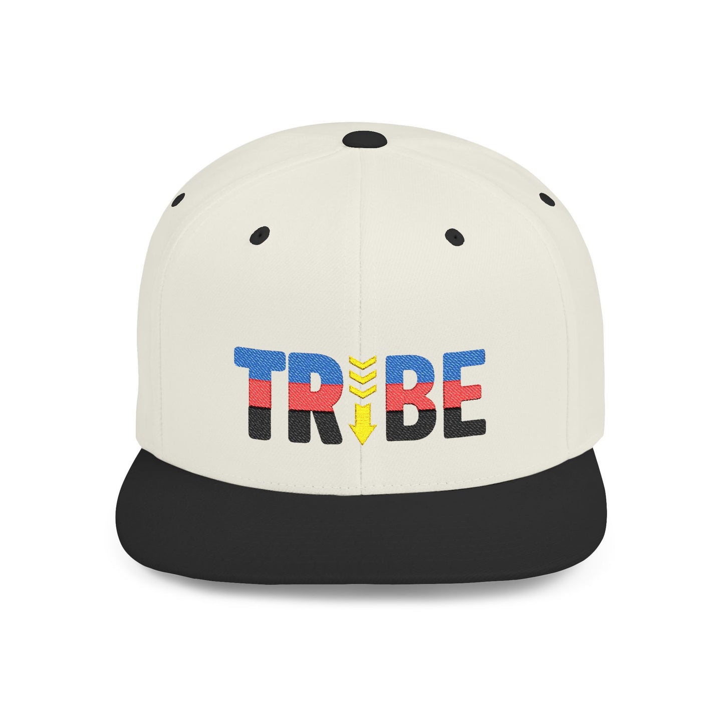 TRIBE Logo Flat Bill Snapback — Polyamory Pride Design