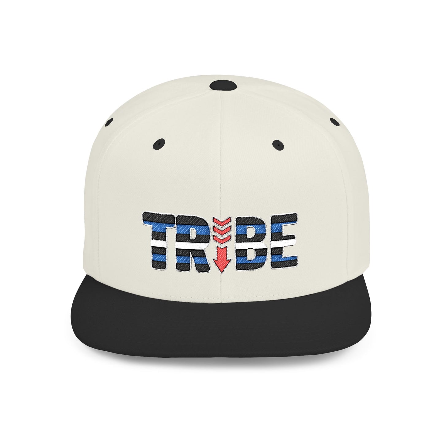 TRIBE Logo Flat Bill Snapback — Leather & Pup Pride Design