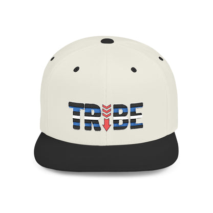 TRIBE Logo Flat Bill Snapback — Leather & Pup Pride Design