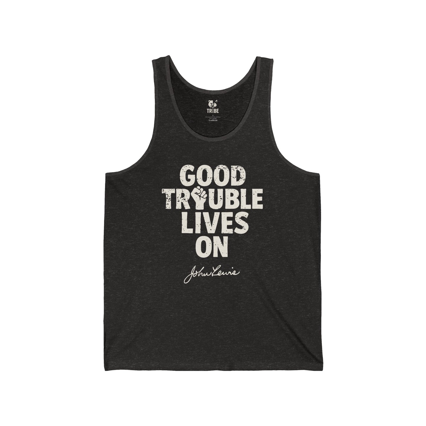 GOOD TROUBLE Jersey Tank - Bone Silhouette Design